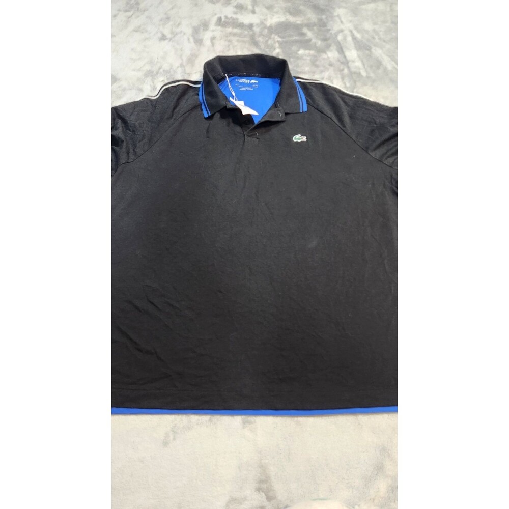 Lacoste Men's 4XL Black Blue Sports Polo Shirt NWT